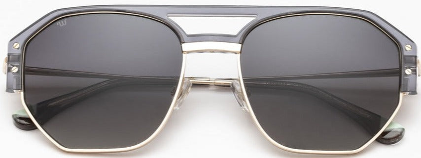 Alexander Daas - Woodys Kloss Sunglasses - Gold &amp; Grey - Front View