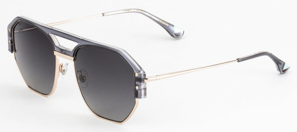 Alexander Daas - Woodys Kloss Sunglasses - Gold & Grey - Side View