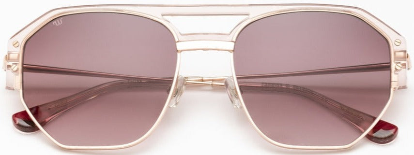 Alexander Daas - Woodys Kloss Sunglasses - Rose Gold &amp; Pink - Front View