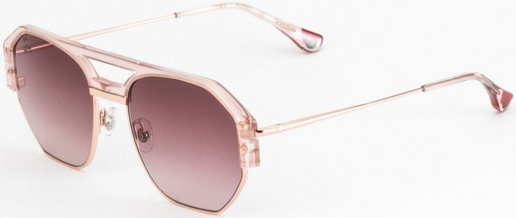 Alexander Daas - Woodys Kloss Sunglasses - Rose Gold &amp; Pink - Side View