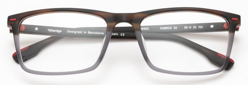 Alexander Daas - Woodys Kubrick Eyeglasses - Brown &amp; Grey Fade - Front View