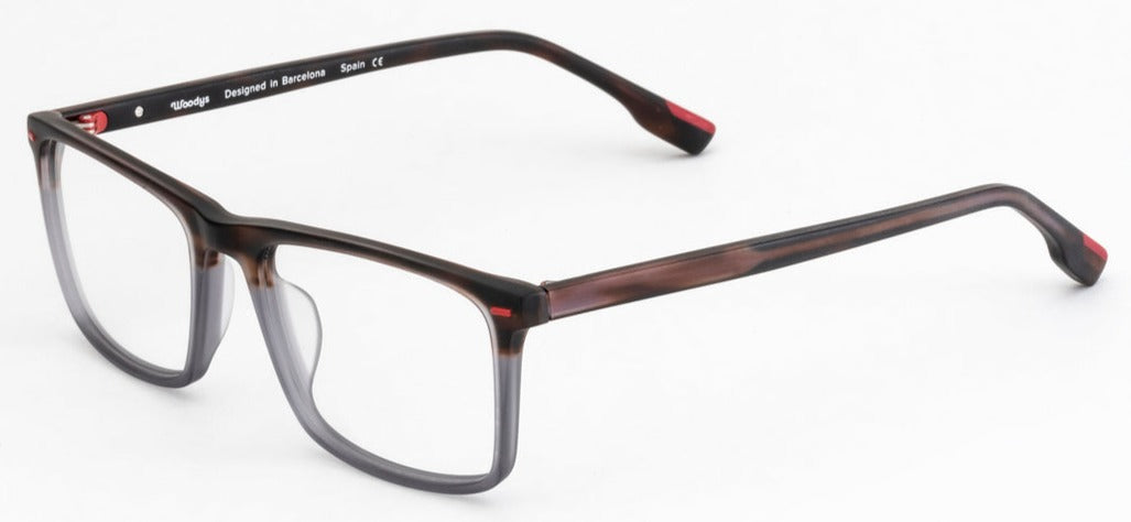 Alexander Daas - Woodys Kubrick Eyeglasses - Brown & Grey Fade - Side View