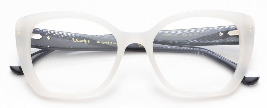 Alexander Daas - Woodys Loyds Eyeglasses - White & Navy Blue - Front View