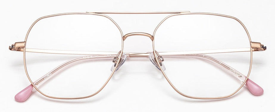 Alexander Daas - Woodys Luna Eyeglasses - Rose Gold - Front View