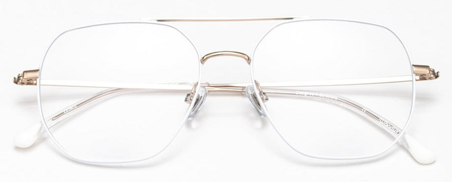 Alexander Daas - Woodys Luna Eyeglasses - White &amp; Rose Gold - Front View