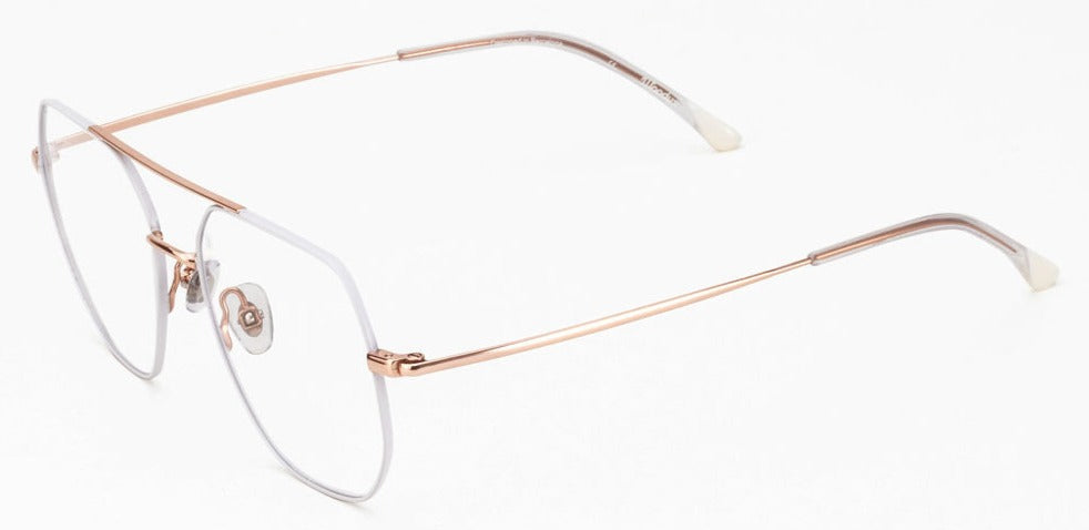 Alexander Daas - Woodys Luna Eyeglasses - White & Rose Gold - Side View