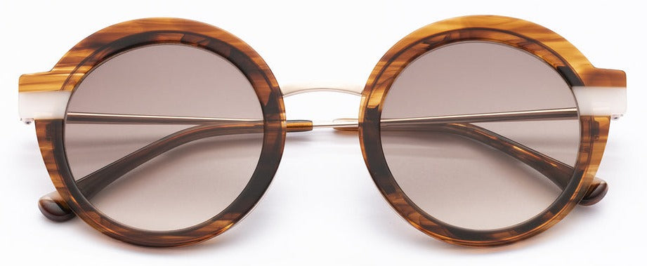 Alexander Daas - Woodys Magali Sunglasses - Brown Horn & Gold - Front View