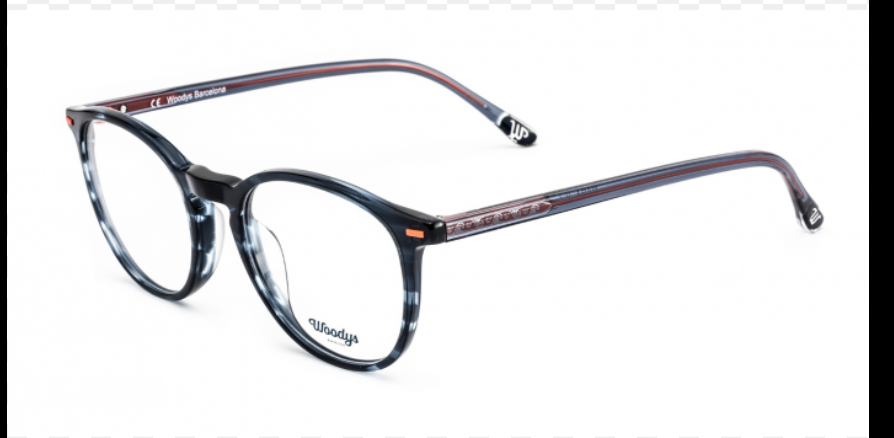 Alexander Daas - Woodys Marx Eyeglasses - Striated Blue - Side View