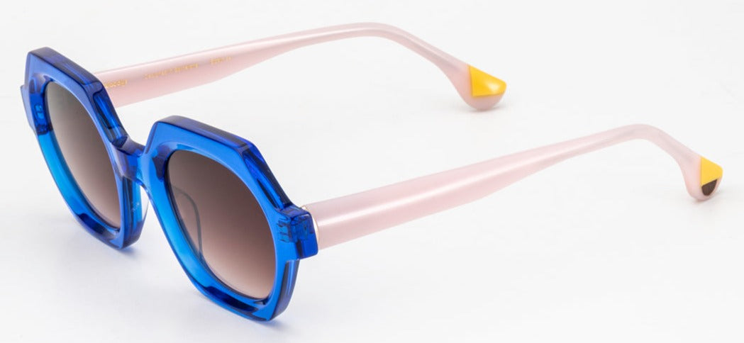 Alexander Daas - Woodys Mika Sunglasses - Blue & Pink - Side View