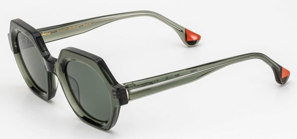 Alexander Daas - Woodys Mika Sunglasses - Dark Green - Side View