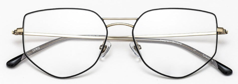 Alexander Daas - Woodys Myriad Eyeglasses - Black & Gold - Front View