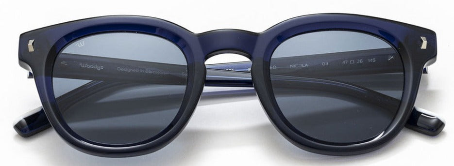 Alexander Daas - Woodys Nicola Sunglasses - Deep Blue - Front View