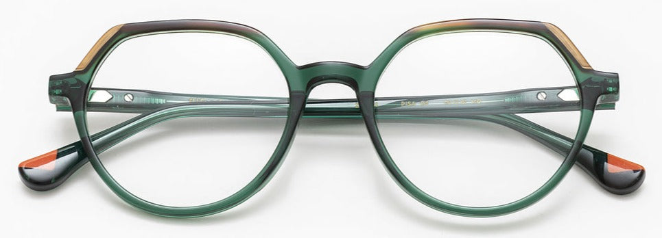 Alexander Daas - Woodys Pisa Eyeglasses - Green &amp; Brown - Front View