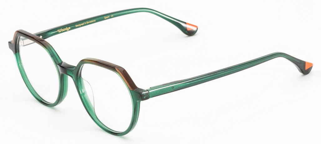 Alexander Daas - Woodys Pisa Eyeglasses - Green & Brown - Side View