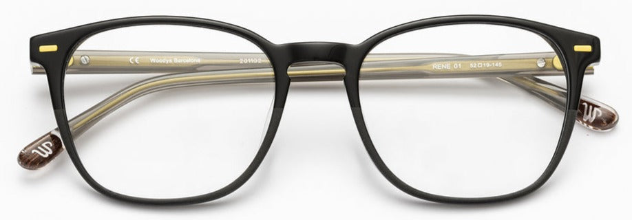 Alexander Daas - Woodys Rene Eyeglasses - Black & Matte Black Fade - Front View