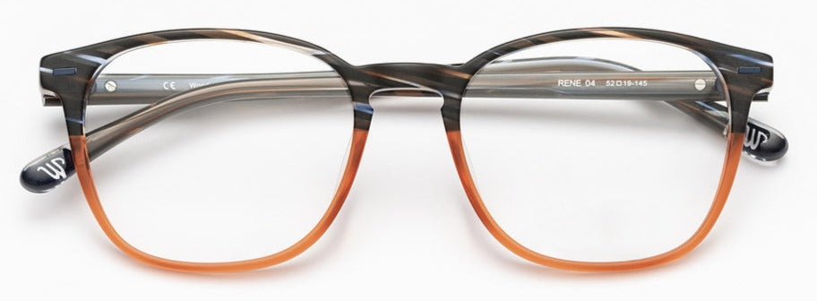 Alexander Daas - Woodys Rene Eyeglasses - Deep Horn &amp; Matte Orange - Front View