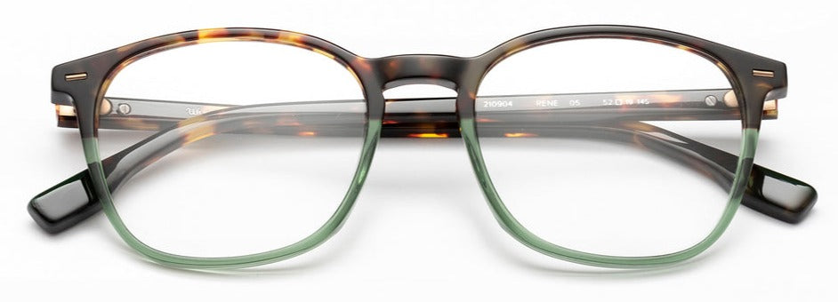 Alexander Daas - Woodys Rene Eyeglasses - Green Fade Tortoise - Front View