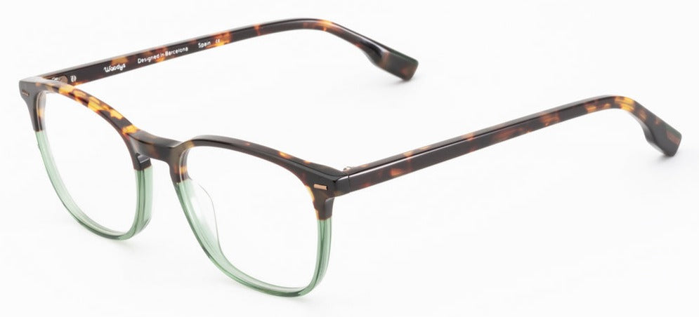 Alexander Daas - Woodys Rene Eyeglasses - Green Fade Tortoise - Side View