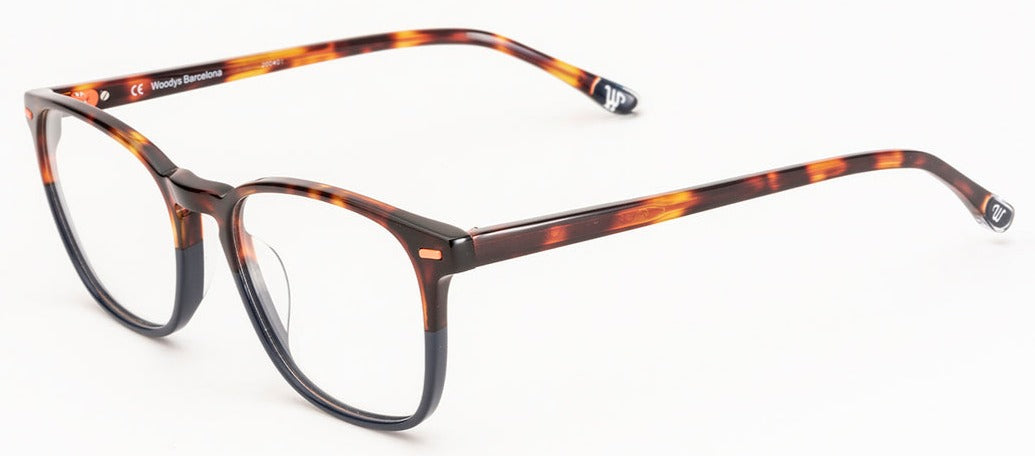 Alexander Daas - Woodys Rene Eyeglasses - Navy Blue Fade & Tortoise - Side View