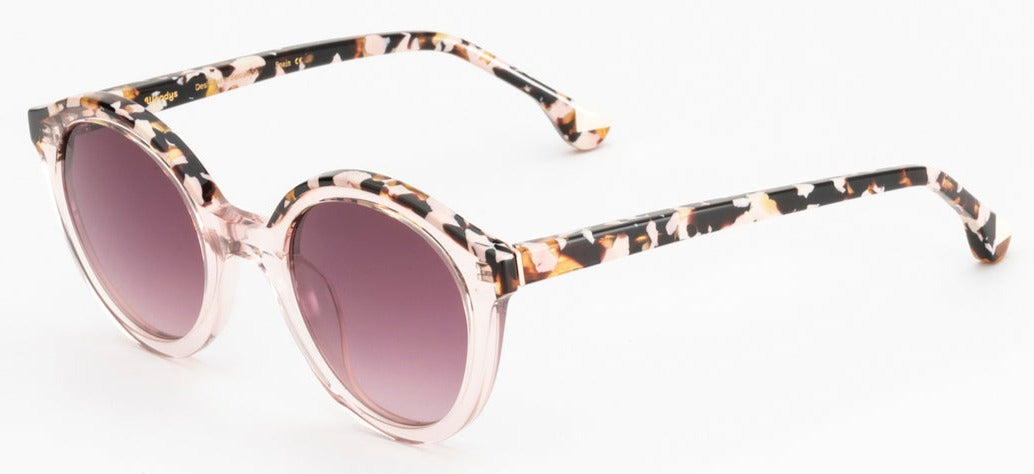Alexander Daas - Woodys Valentin Sunglasses - Clear Pink Tortoise - Side View