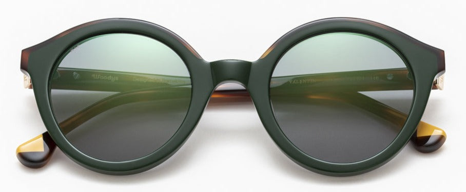 Alexander Daas - Woodys Valentin Sunglasses - Deep Green Tortoise - Front View