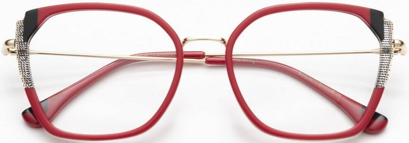 Alexander Daas - Woodys Vigneli Eyeglasses - Red &amp; Gold - Front View
