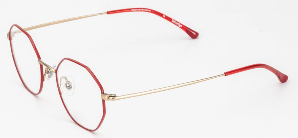 Alexander Daas - Woodys Zita Eyeglasses - Red & Gold - Side View