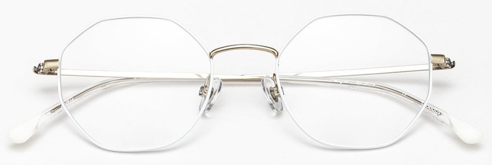 Alexander Daas - Woodys Zita Eyeglasses - White & Gold - Front View