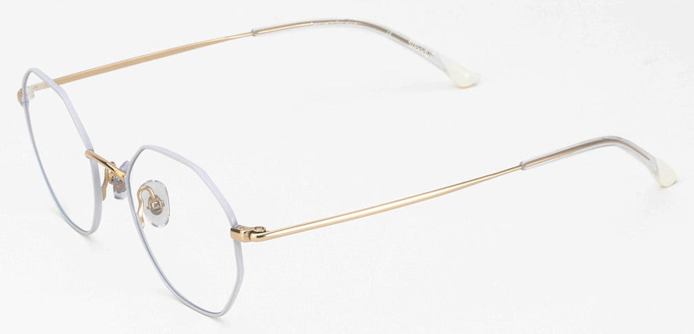 Alexander Daas - Woodys Zita Eyeglasses - White & Gold - Side View