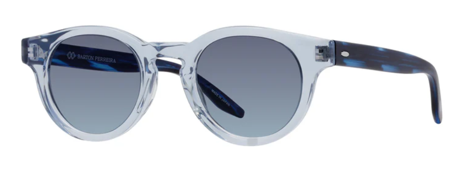 Alexander Daas - Barton Perreira Oxford Sunglasses - Blue Smoke Matte Midnight - Vintage Blue - Side View