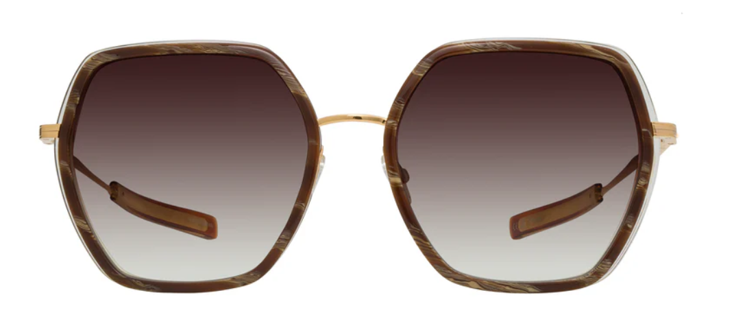 Alexander Daas - Barton Perreira Pickford Sunglasses - Horn Havana Gold - Smokey Topaz - Front View