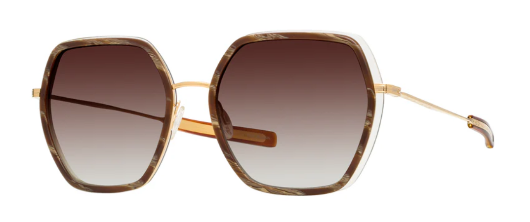 Alexander Daas - Barton Perreira Pickford Sunglasses - Horn Havana Gold - Smokey Topaz - Side View