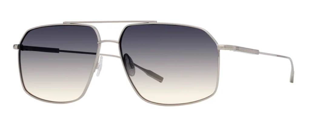 Alexander Daas - Barton Perreira Renzo Sunglasses - Silver - Basalt - Side View