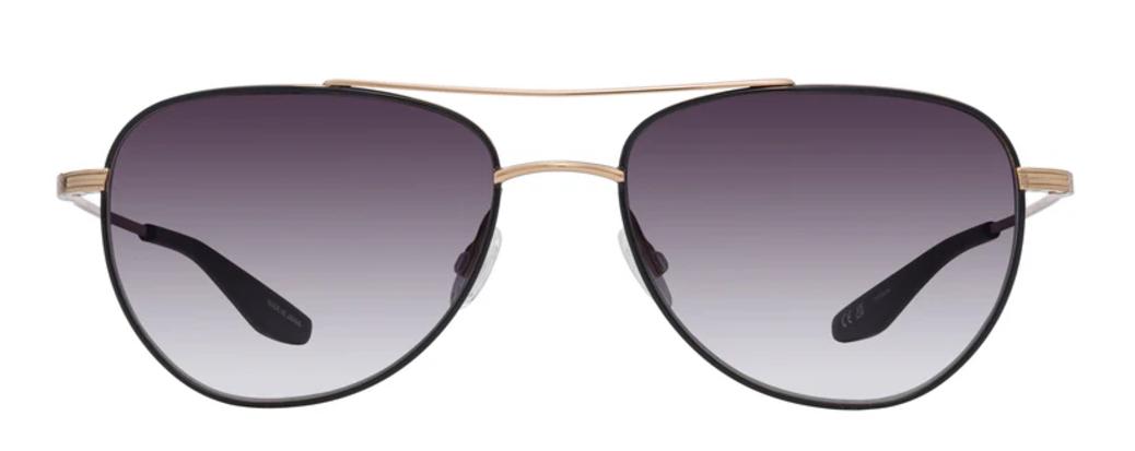 Alexander Daas - Barton Perreira Aerial Sunglasses - Black Satin Gold - Smolder - Front View