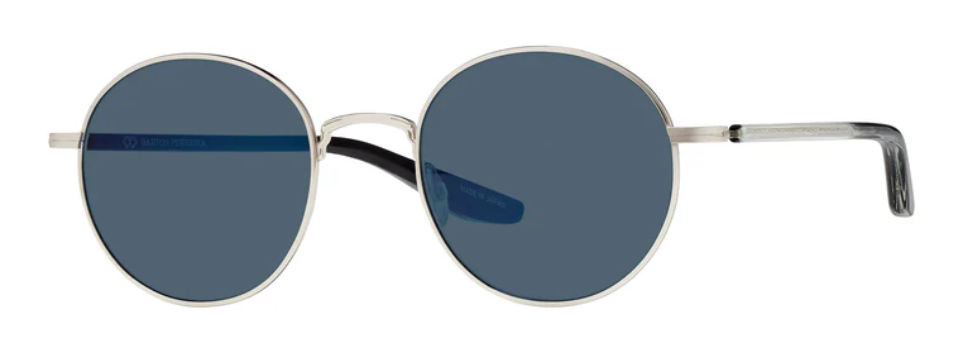 Alexander Daas - Barton Perreira Caster Sunglasses - Silver Crystal Black - Vintage Blue - Side View