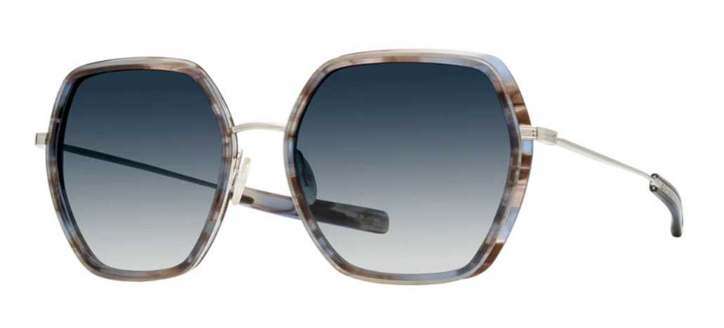 Alexander Daas - Barton Perreira Pickford Sunglasses - Quiet Storm Silver - Aegean Gradient - Side View