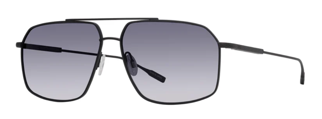 Alexander Daas - Barton Perreira Renzo Sunglasses - Black Satin - Nightfall Polar - Side View