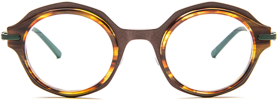Alexander Daas - Bevel Amoree Eyeglasses - Granite Forest Green - Front View