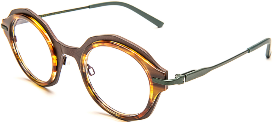 Alexander Daas - Bevel Amoree Eyeglasses - Granite Forest Green - Side View