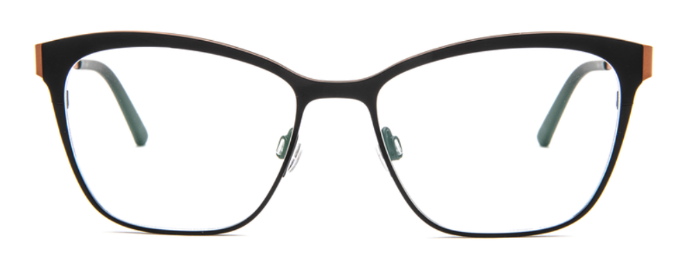 Alexander Daas - Bevel Petra Eyeglasses - Black Windsor Tan - Front View