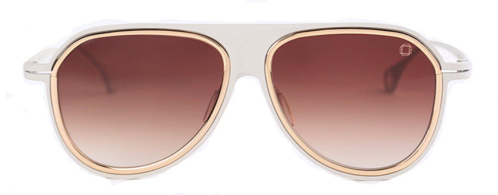 Alexander Daas - Blake Kuwahara Easton Sunglasses - Ivory - Brown Gradient - Front View