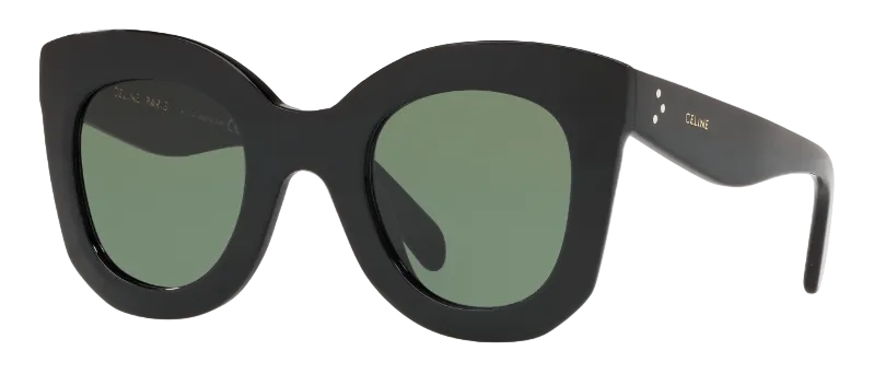 Alexander Daas - Celine CL4005IN Sunglasses - 01 Shiny Black - Green - Side View