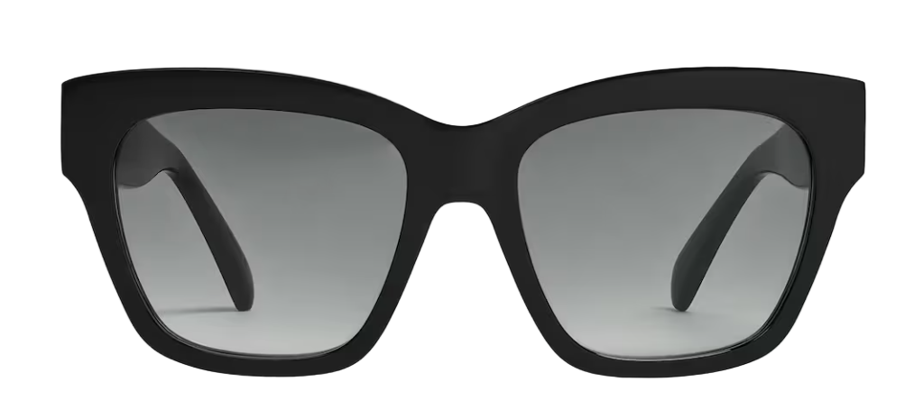 Alexander Daas -  Celine CL40253F Sunglasses - 01f Shiny Black Gold - Brown Gradient - Front View