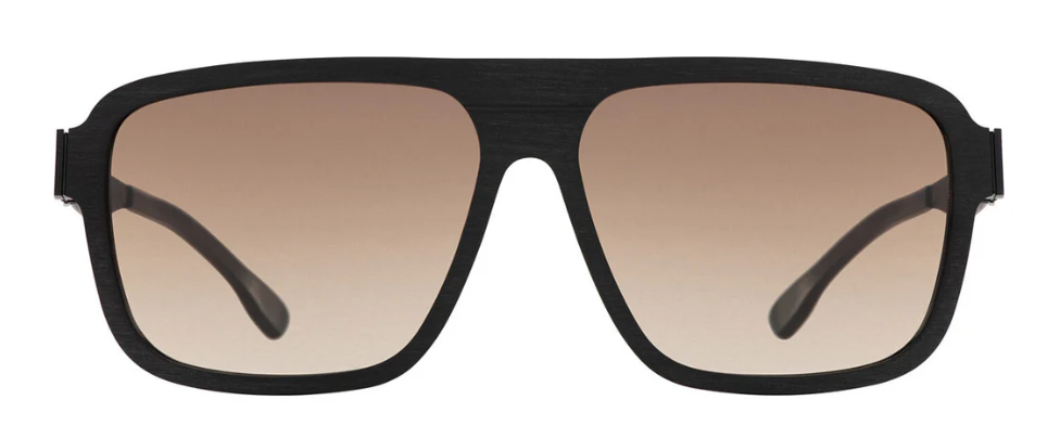 Alexander Daas - IC Berlin Egon Sunglasses - Black Rough - Brown Gradient - Front View