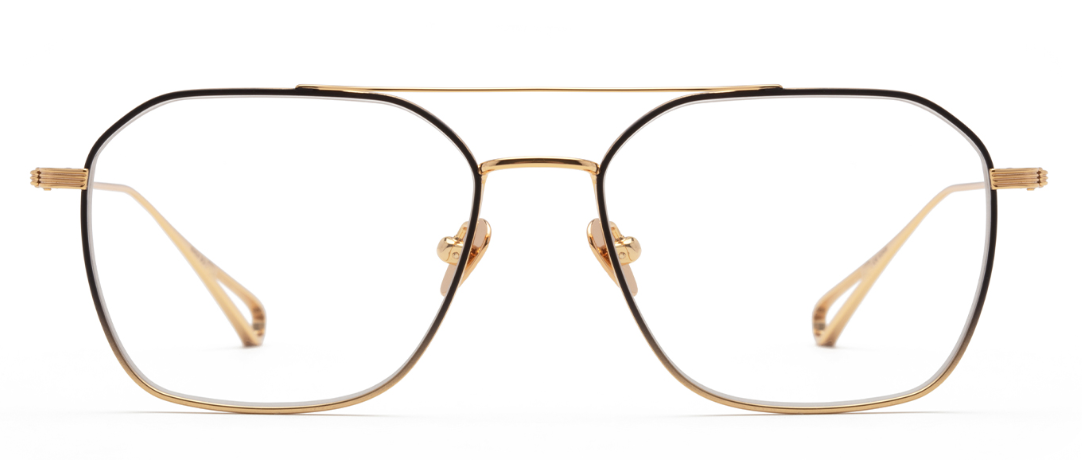 Alexander Daas - Krewe Berm Eyeglasses - Matte Black Fade 18K Gold - Front View
