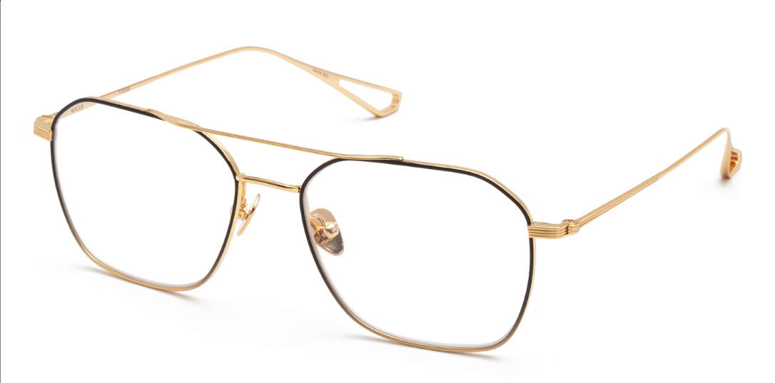 Alexander Daas - Krewe Berm Eyeglasses - Matte Black Fade 18K Gold - Side View