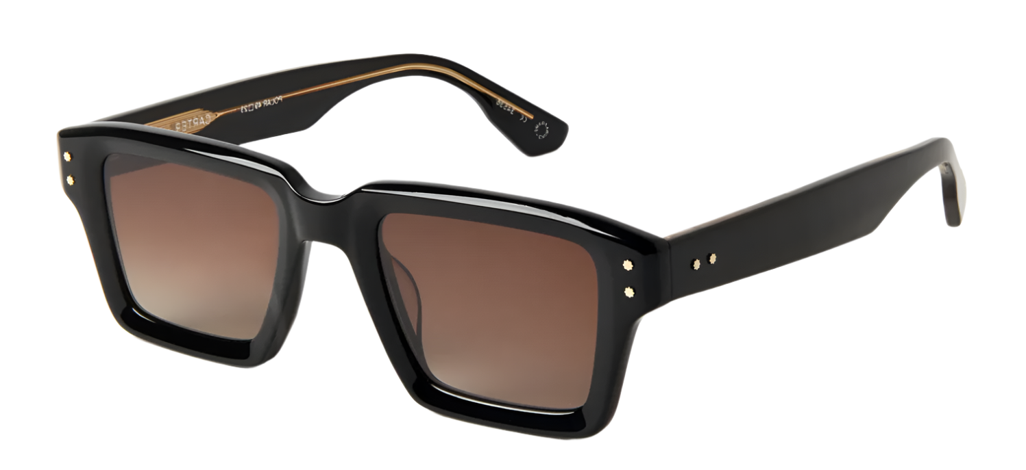 Alexander Daas - Krewe Carter Sunglasses - Black - Polar Black Tea Gradient - Side View