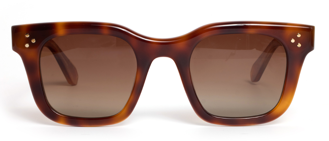 Alexander Daas - Krewe Celeste Sunglasses - Maple and Crystal - Brown Polar - Front View