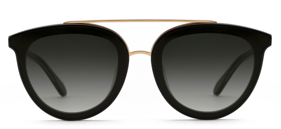 Alexander Daas - Krewe Clio Nylon Sunglasses - Black + Show 24k - Grey Gradient - Front View