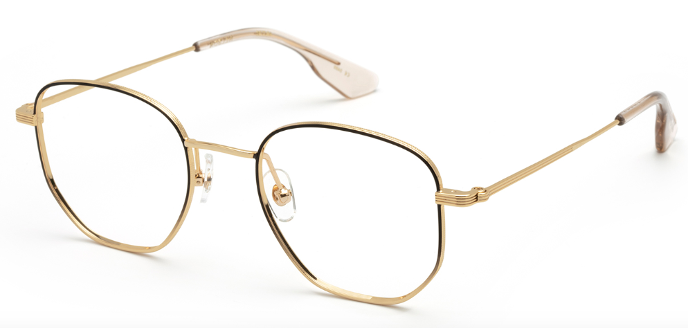 Alexander Daas - Krewe Nelson Eyeglasses - 18k Matte Black Fade + Buff - Side View